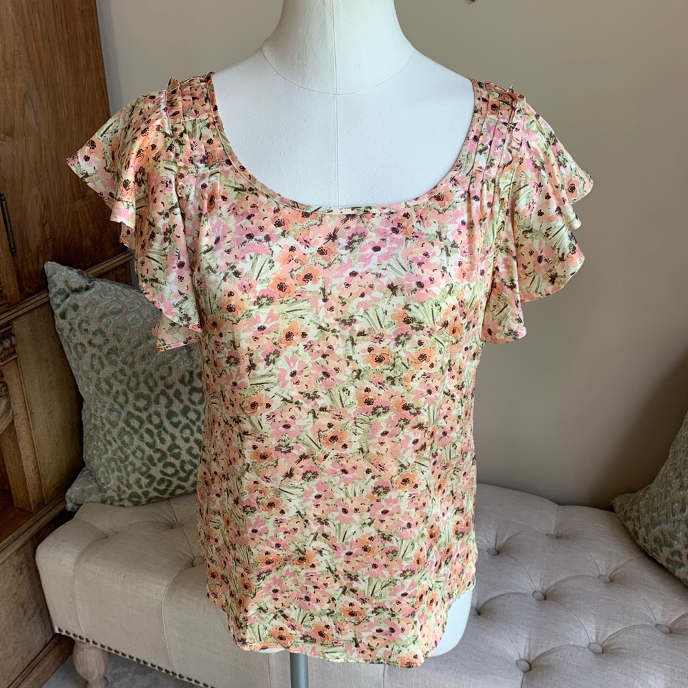 Banana Republic Floral Silk Blouse